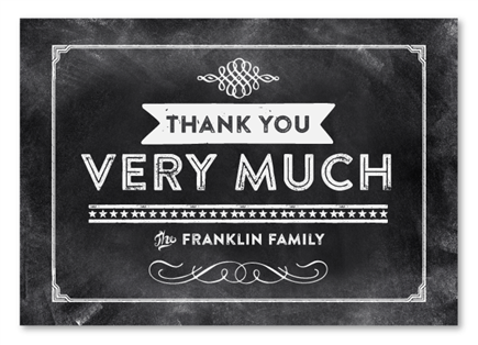 Chalkboard Vintage Americana Thank you cards by ForeverFiances Weddings