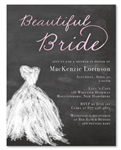 Chalkboard Bridal Shower Invitations ~ Vintage Gown