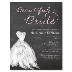 Chalkboard Bridal Shower Invitations ~ Vintage Gown