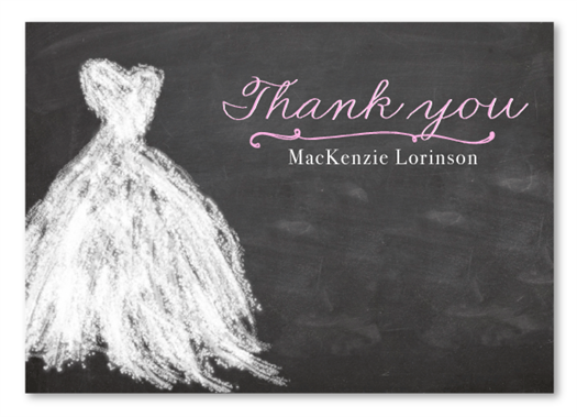 Chalkboard Thank you cards | Vintage Gown