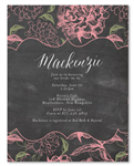 Chalkboard Bridal Shower Invitations | Vintage Peonies