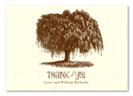 Unique Paper Thank you cards on Seeded Paper ~ Weeping Willow