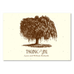 Unique Paper Thank you cards on Seeded Paper ~ Weeping Willow