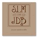 Garden Herbs Seeded Place Cards ~ Western Monogram (Desert Brown, chocolate)