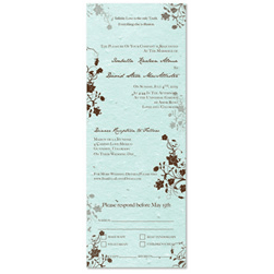 Seeded Paper Wedding Invitations ~ Garden's Jewels (Tiffany blue, Brown)