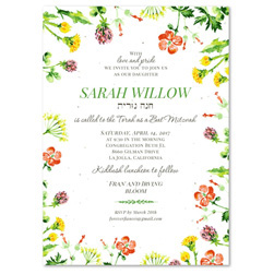 Wildflower Bat Mitzvah Invitations | Wild Blooms