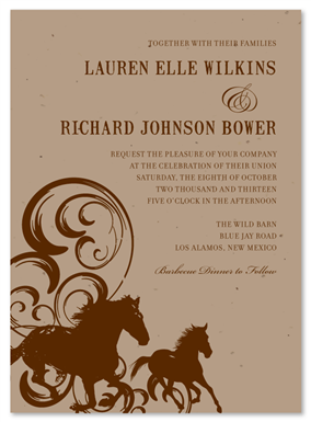Western Wedding Invitations | Wild Horses *plantable