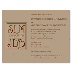 Western Wedding cards | Old West Monogram (plantable)