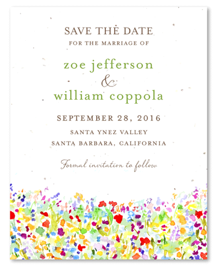 Wildflowers Save the Date cards | Wildflowers Prairie