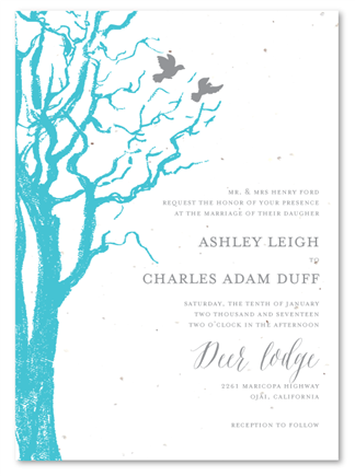 Winter Birds Wedding Invitations by ForeverFiances Weddings