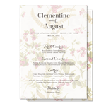 Antique Garden Wedding Menus by ForeverFiances Weddings