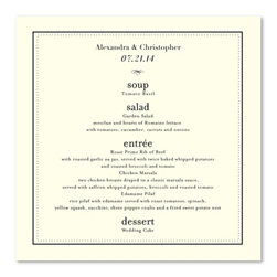 Antique Lettering Square Wedding Menu