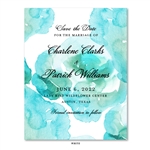 Aqua Mist Beach Wedding Save the Date cards