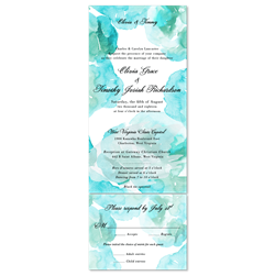 Aqua watercolor Wedding Invitations (100% recycled paper - all in one format)