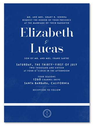 Fancy Designer Wedding Invitations - Blue