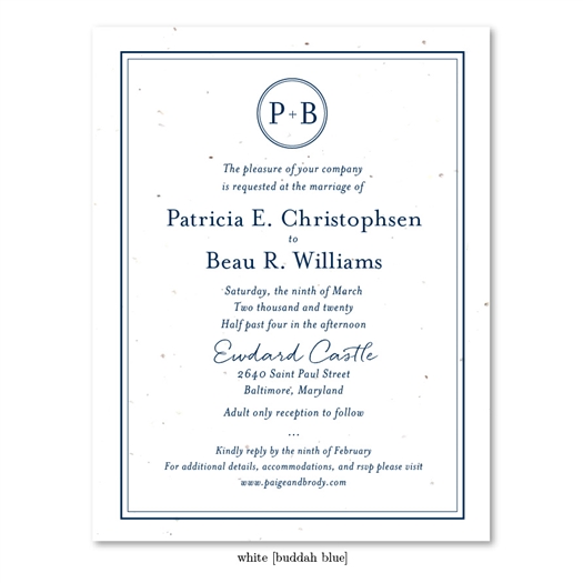 Monogram Wedding Invitations | Classic Monogram *plantable