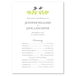 Bird Theme Wedding Programs - Cute Birds (recycled)