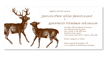 hunter lodge Wedding Invitations with Deers