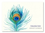 Personalized Peacock Feather Thank you cards by ForeverFiances Weddings