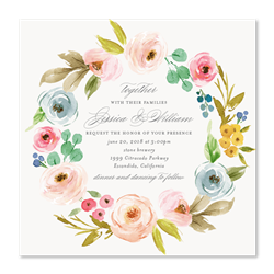 Wildflowers Wreath Wedding Invitations | Elegant Botany