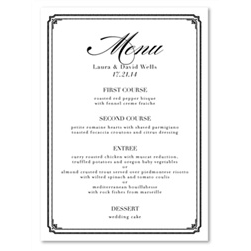 Elegant Night Wedding Menus