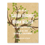 Whimsical Tree Wedding save the date Cards on kraft brown paper | Fairy Woods