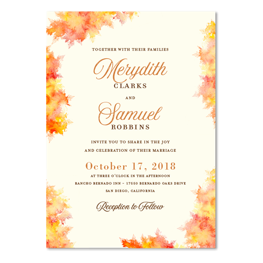 Fall Wedding Invitations | Fall Colors