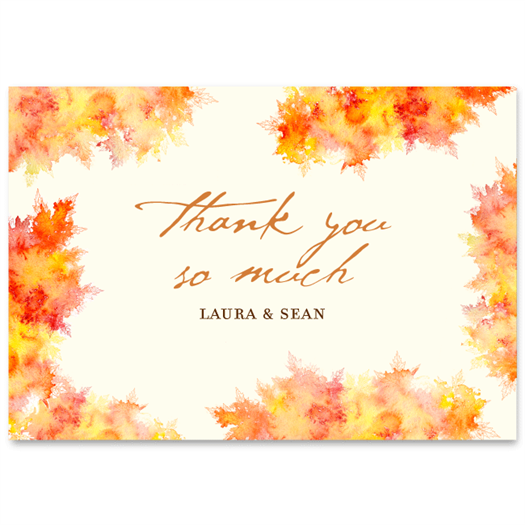 Fall Wedding Thank You Cards | Nature's Glory