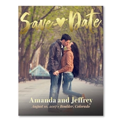 Photo Save the Date for weddings | First Kiss (100% recycled paper)