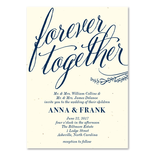Gorgeous wedding invitations | Forever Together on cream premium paper