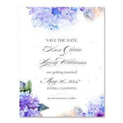 Hydrangea wedding Save the Date Cards | Purple Hydrangea