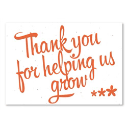 Business Thank you cards thank you helping us grow by Green Business Print