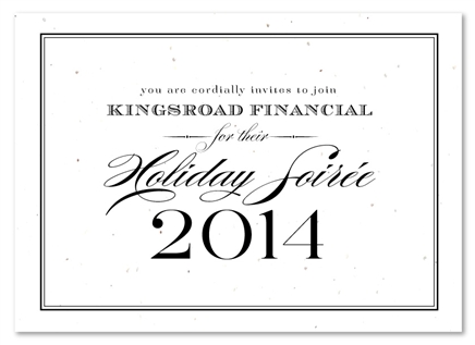 Holiday Party Invitations on plantable paper ~ Formal Financial by Green Business Print