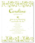 Garden Bridal Shower Invitations on seeded paper | Green Vines