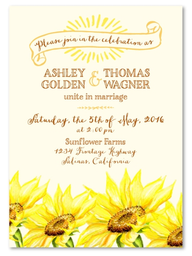 Sunflower Wedding Invitations | Gorgeous Sunflower