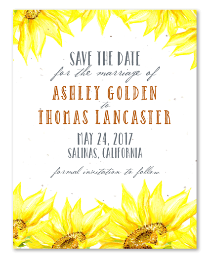 Sunflower Save the Date Cards | Gorgeous Sunflower