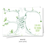 Our Tree Business Thank you Notes with Green print