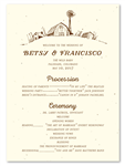 Happy Barn Wedding Programs on Cream seeded Paper