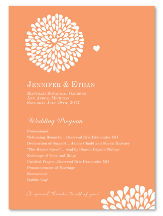 Unique Wedding Programs Hearts in Bloom by ForeverFiances
