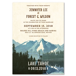 Lake Tahoe Wedding Invitations on premium vintage 100 recycled paper