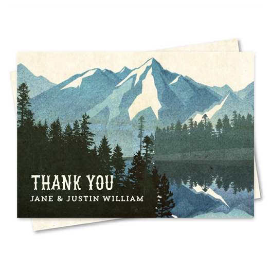 Lake Tahoe Thank you cards on vintage 100% recycled paper.
