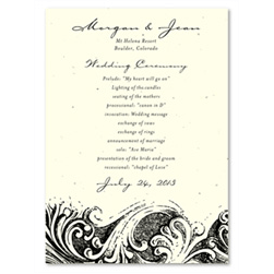 Rustic Wedding Programs on Cream seeded Paper