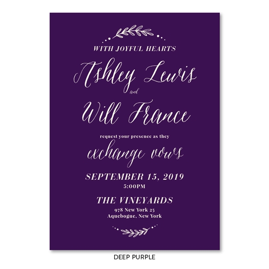 Purple Wedding Invitations | Loving Type