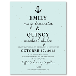 Nautical Wedding Invites | Marine Blue