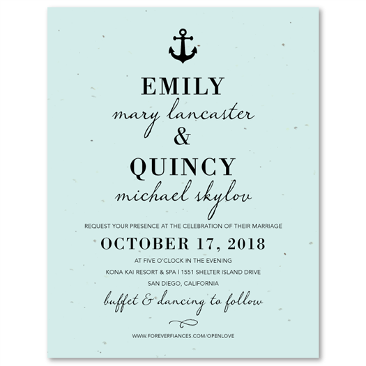 Nautical Wedding Invites | Marine Blue