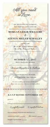 Send n Sealed fall Wedding Invitations | Mighty Fall Tree