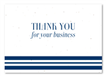 Plantable Business Thank you cards ~ Navy Stripes by Green Business Print