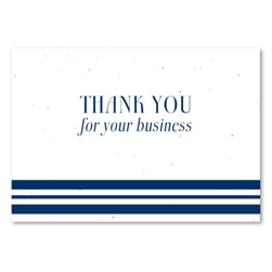 Plantable Business Thank you cards ~ Navy Stripes by Green Business Print