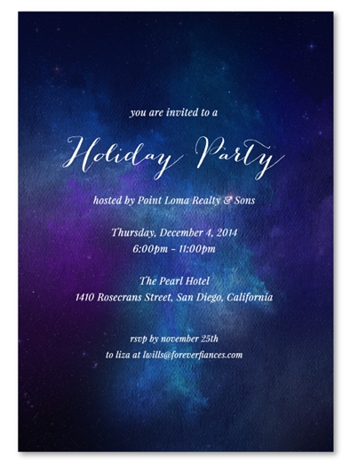 Corporate Holiday Party Invitations | Night Sky