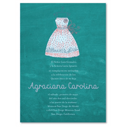 Chalk Quinceanera Invitations - Organic Gown *100% recycled